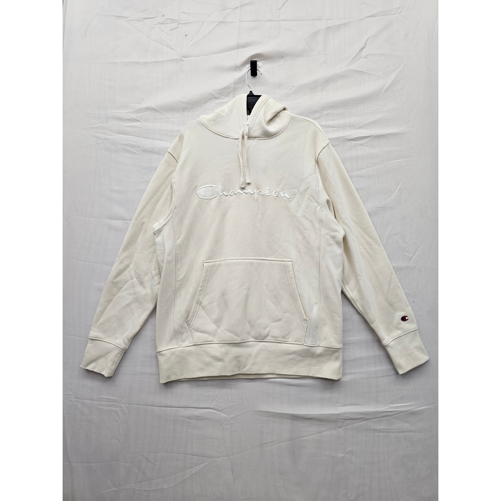 Champion Iconic Pullover Hoodie Unbleached Cotton Cream White‎ CPU000FH01052 L